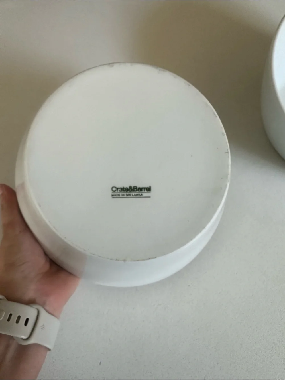 Crate & Barrel White Ceramic Bowls - Set of 2